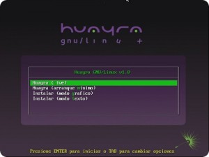 Загрузочное меню Huayra Linux